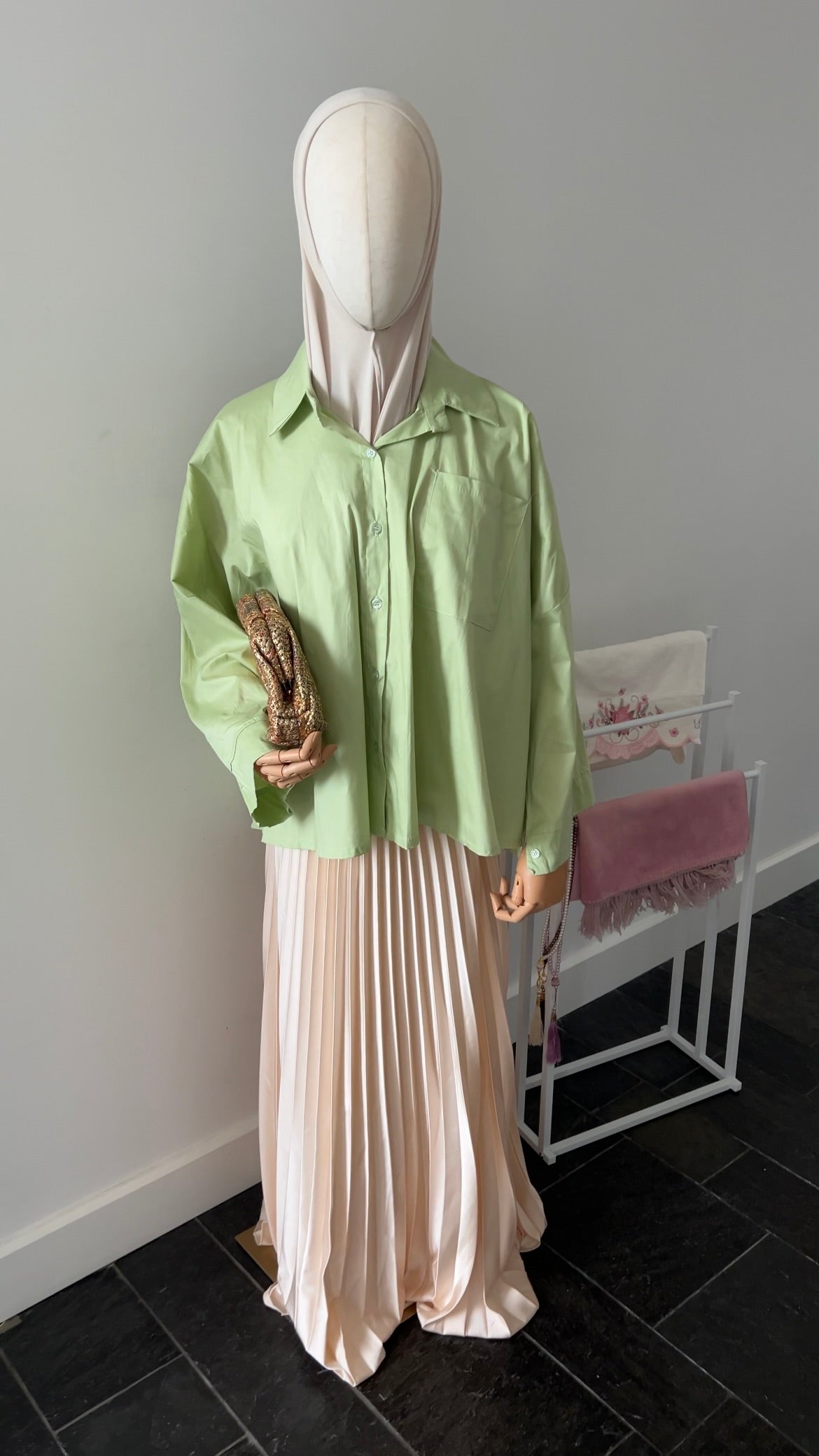 OVERSIZED SHIRT APPLE GREEN