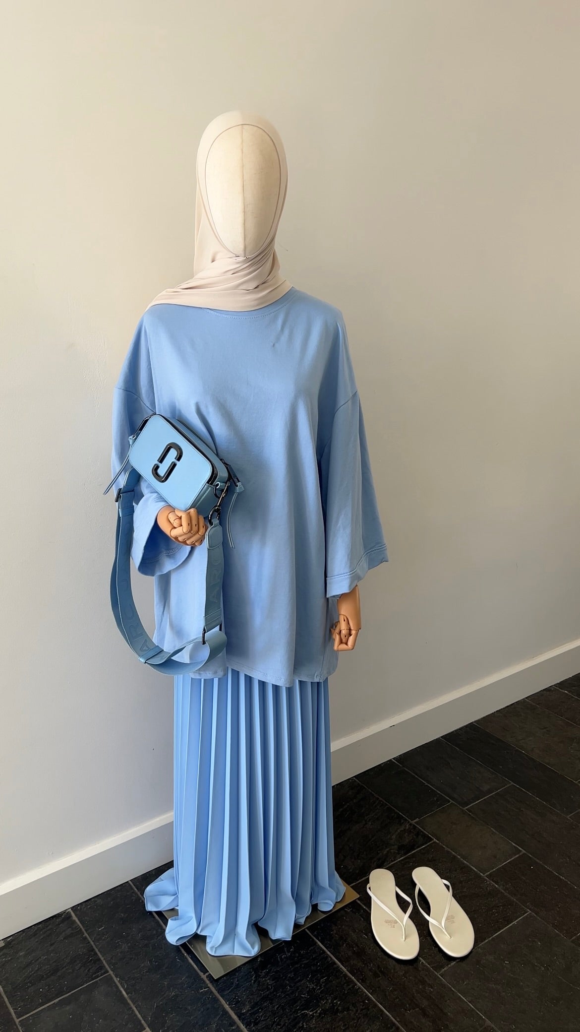 PLISSÉ SKIRT BLUE