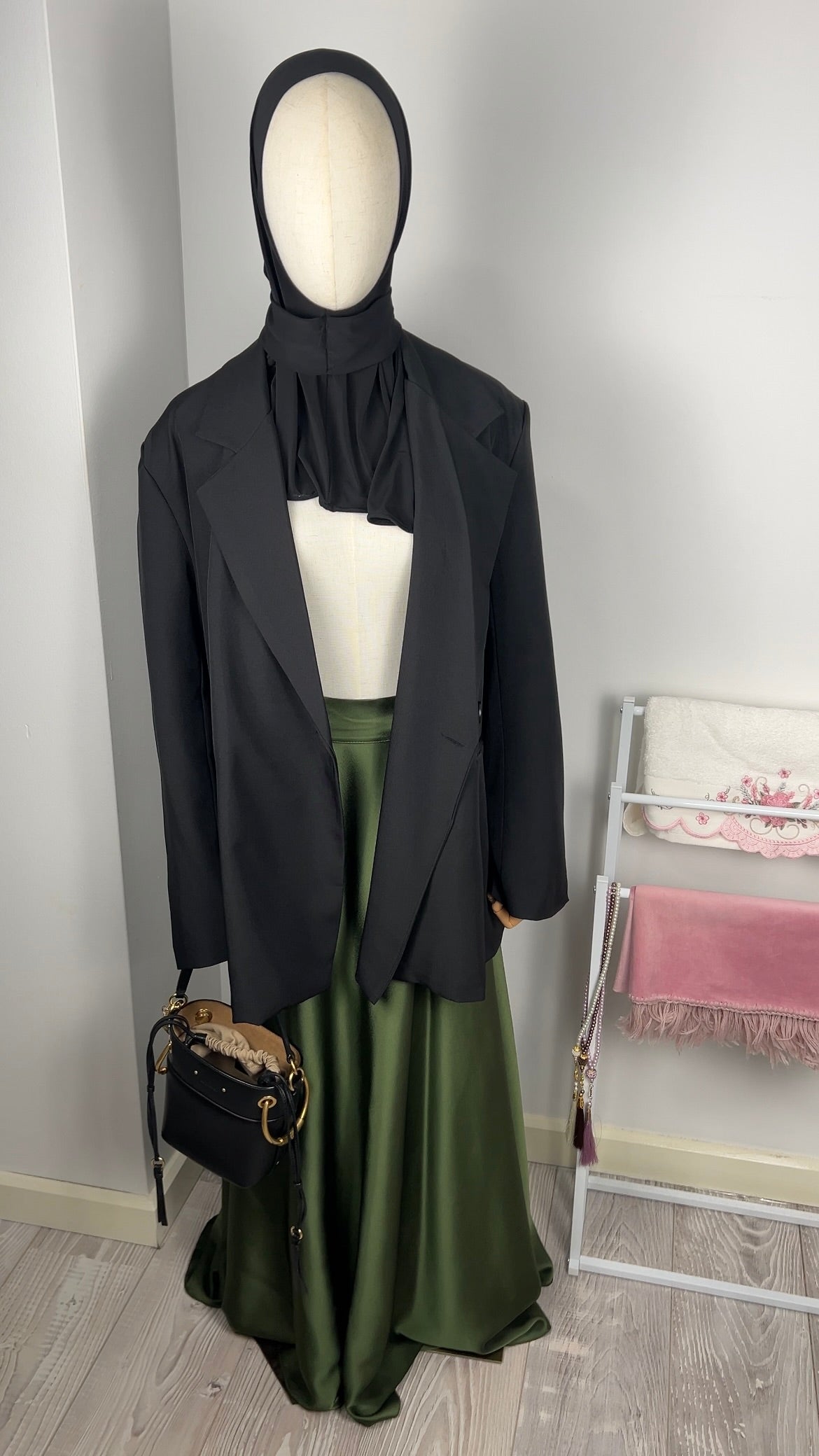 SATIN SKIRT KHAKI