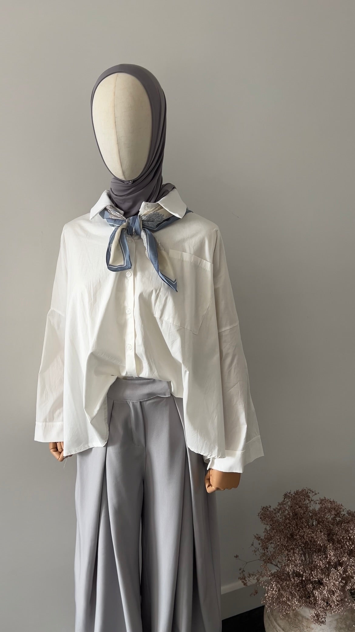 DRAPED TROUSERS GREY (TALL PROOF)