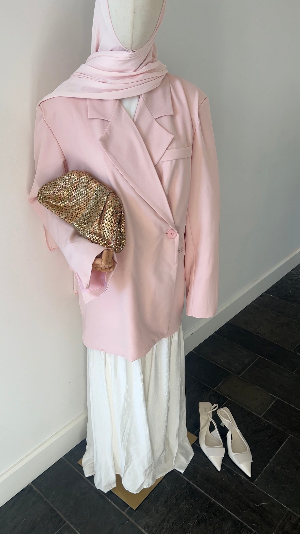 BUTTON BLAZER PINK