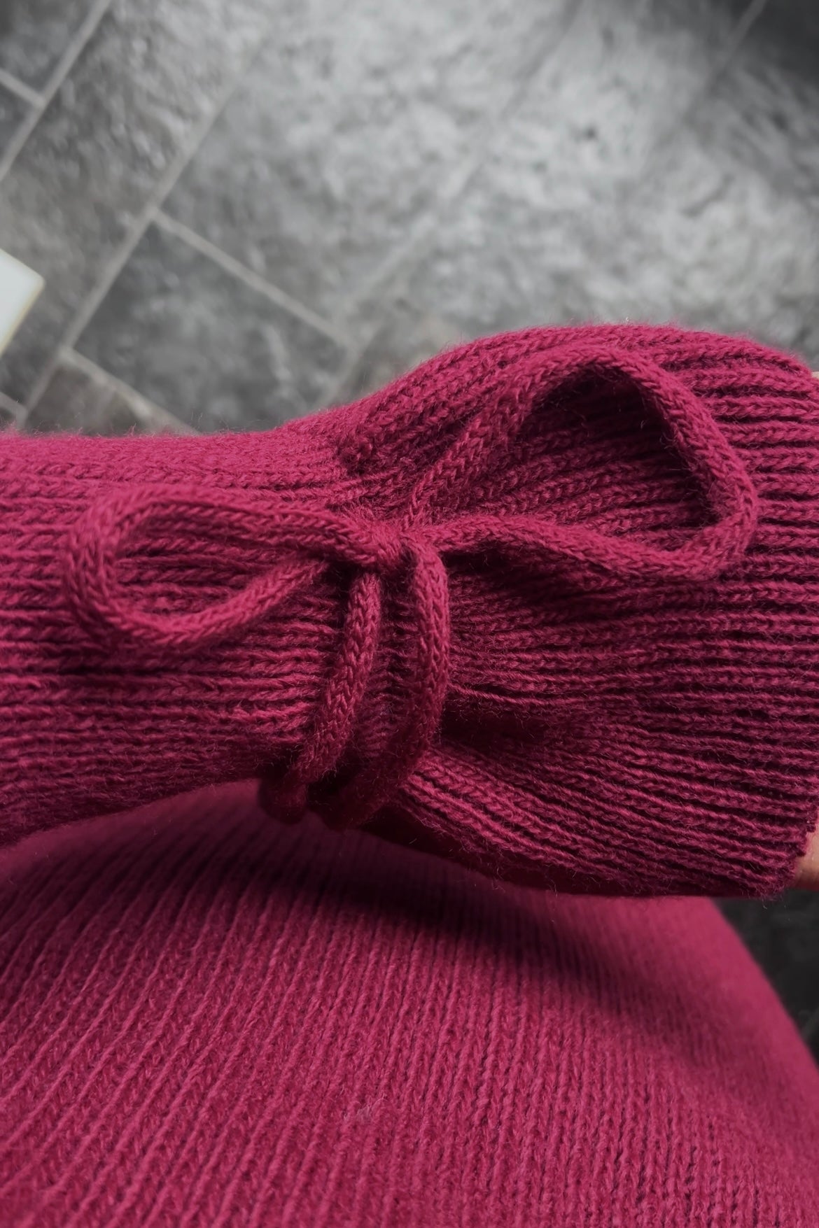 BURGUNDY BOW TIE DRESS