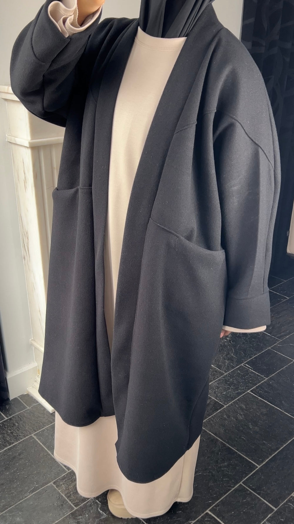 BLACK OVERSIZED COAT