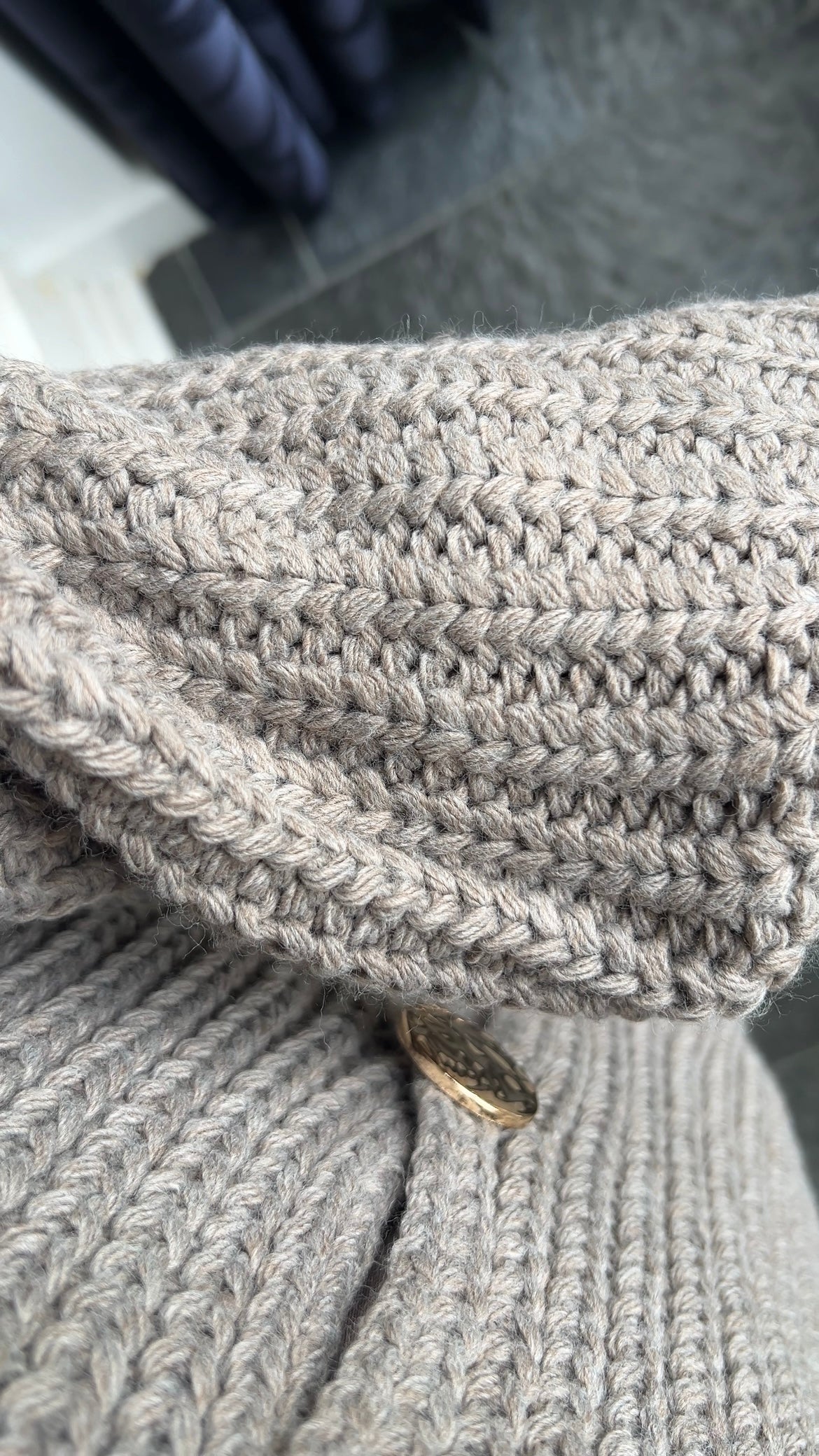 TAUPE BUTTON CARDIGAN