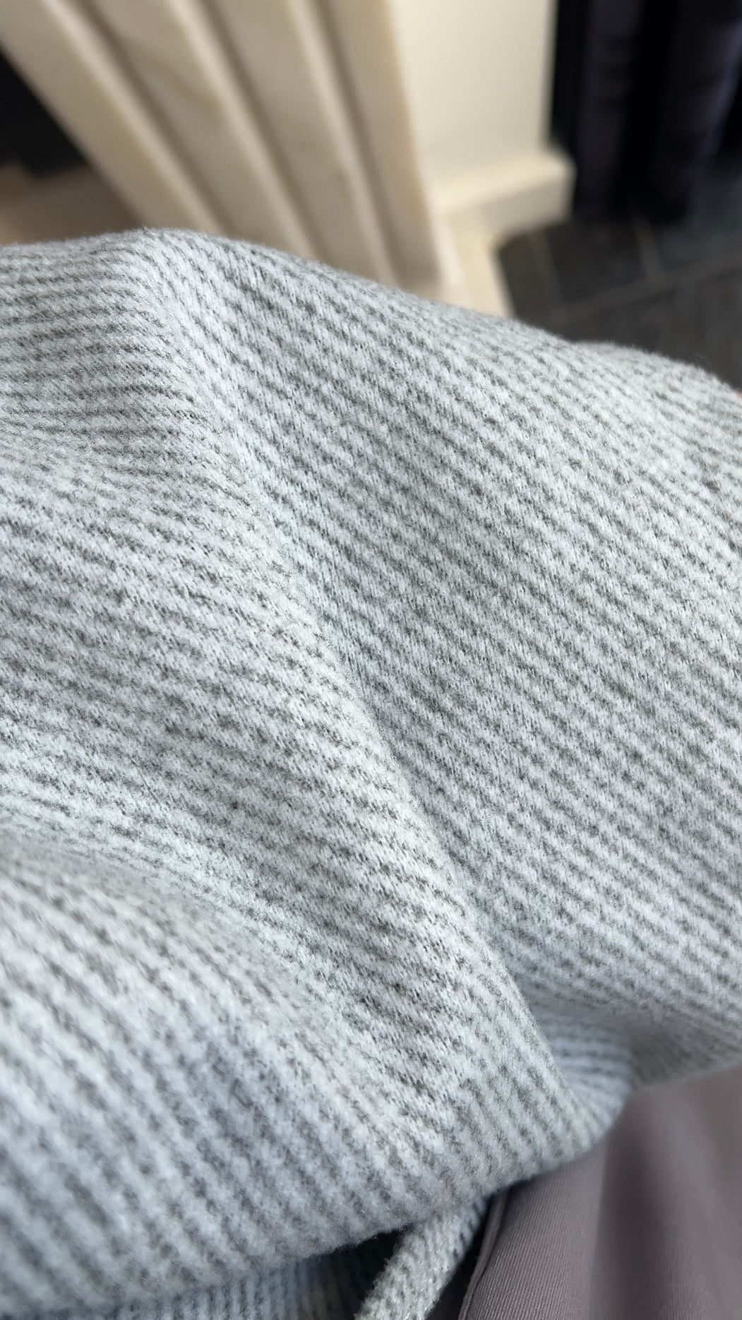 GREY RIBBED ABAYA COAT