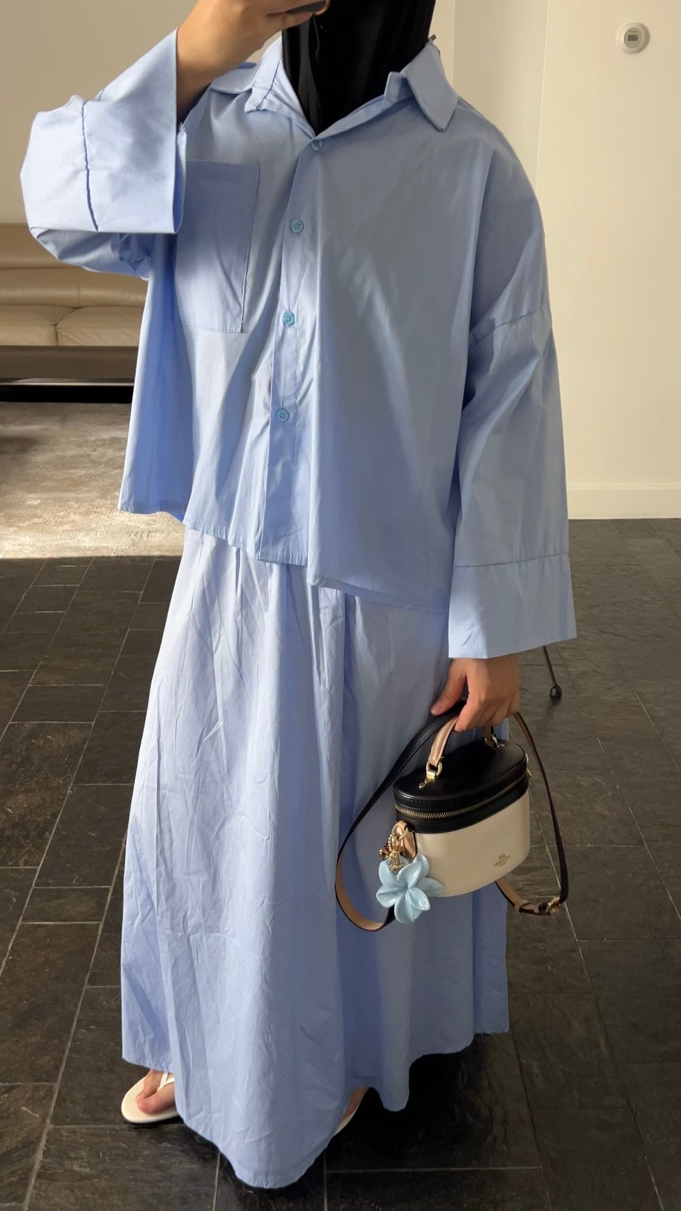 BABYBLUE COTTON SKIRT SET