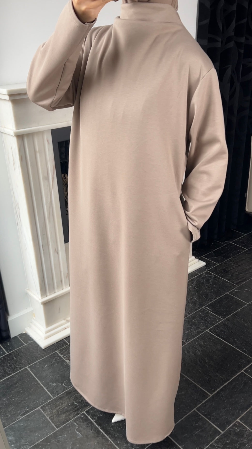 TAUPE COMFY JERSEY DRESS