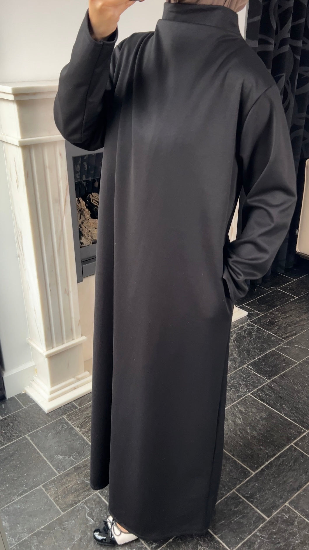 BLACK COMFY JERSEY DRESS