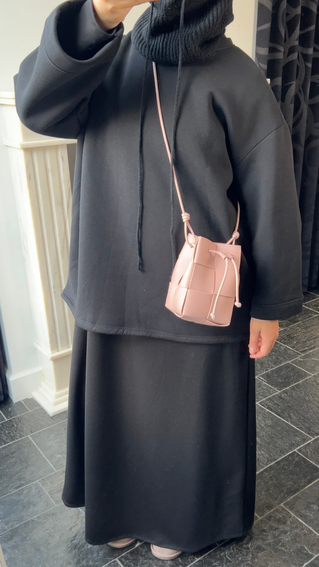 BLACK KEEP ME WARM SWEATER