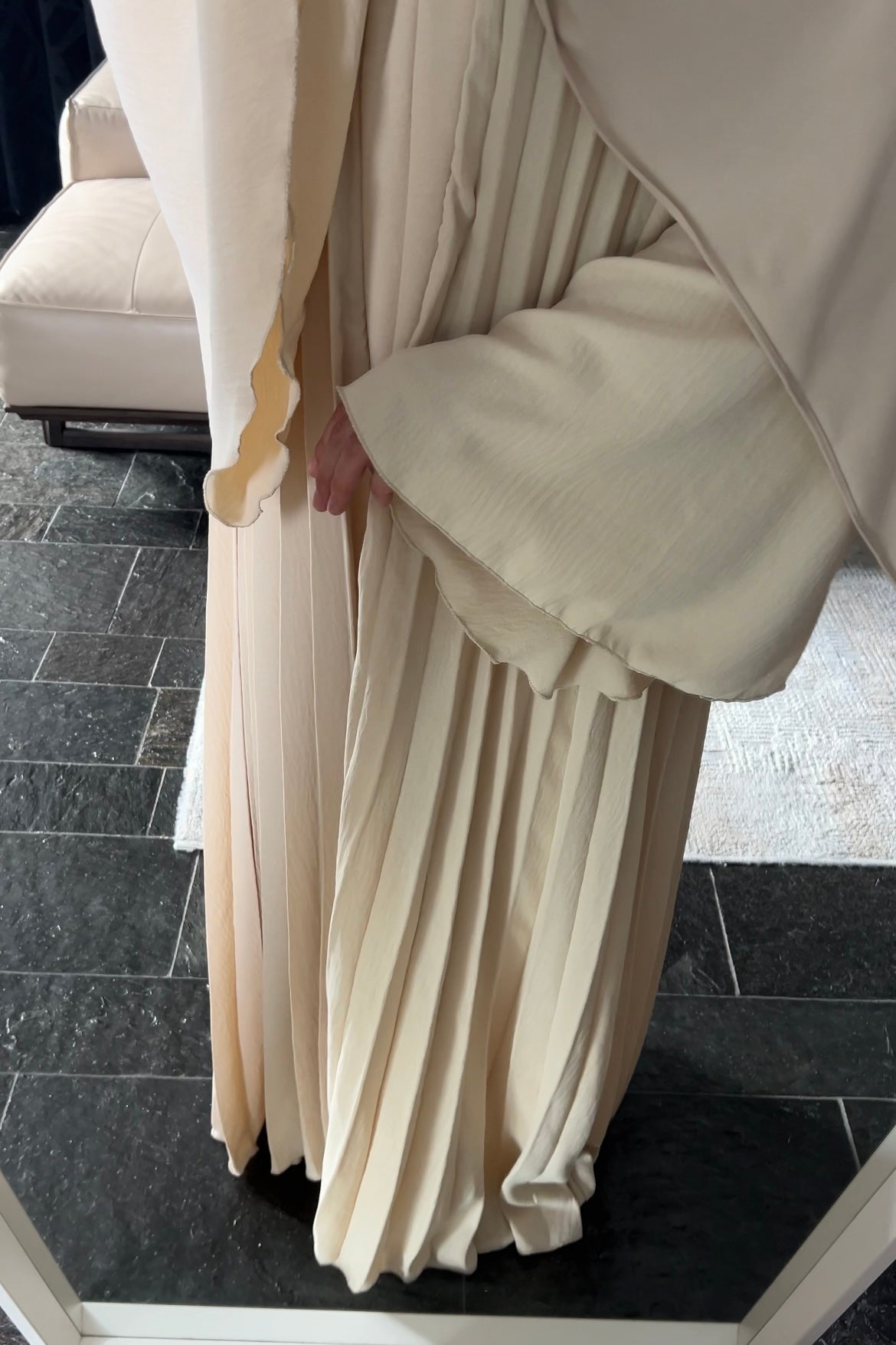BEIGE PLEATED DRESS