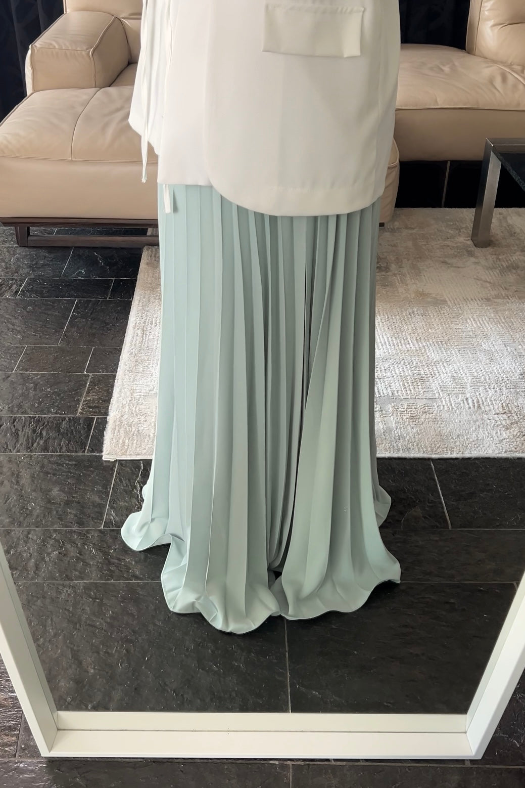 MINT PLISSÉ SKIRT
