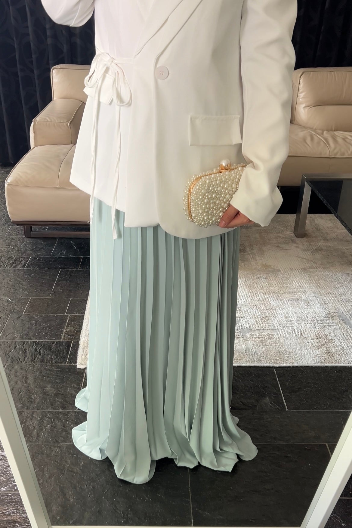 MINT PLISSÉ SKIRT