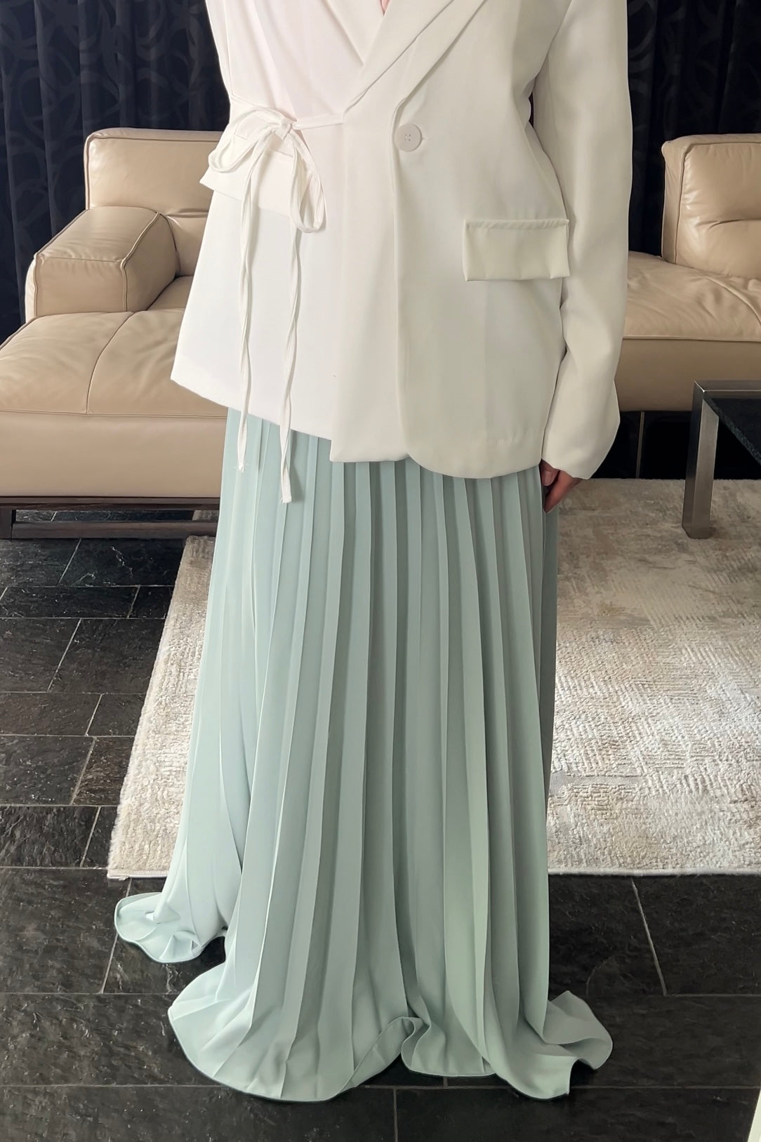 MINT PLISSÉ SKIRT