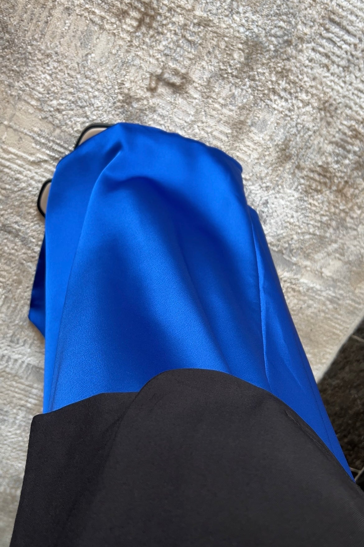 MARINE BLUE OVERSIZED SATIN SKIRT
