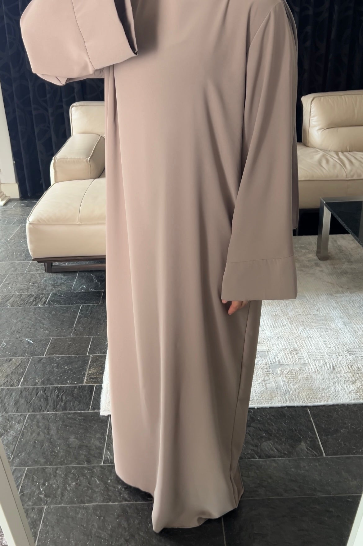 TAUPE ESSENTIAL SILK DRESS