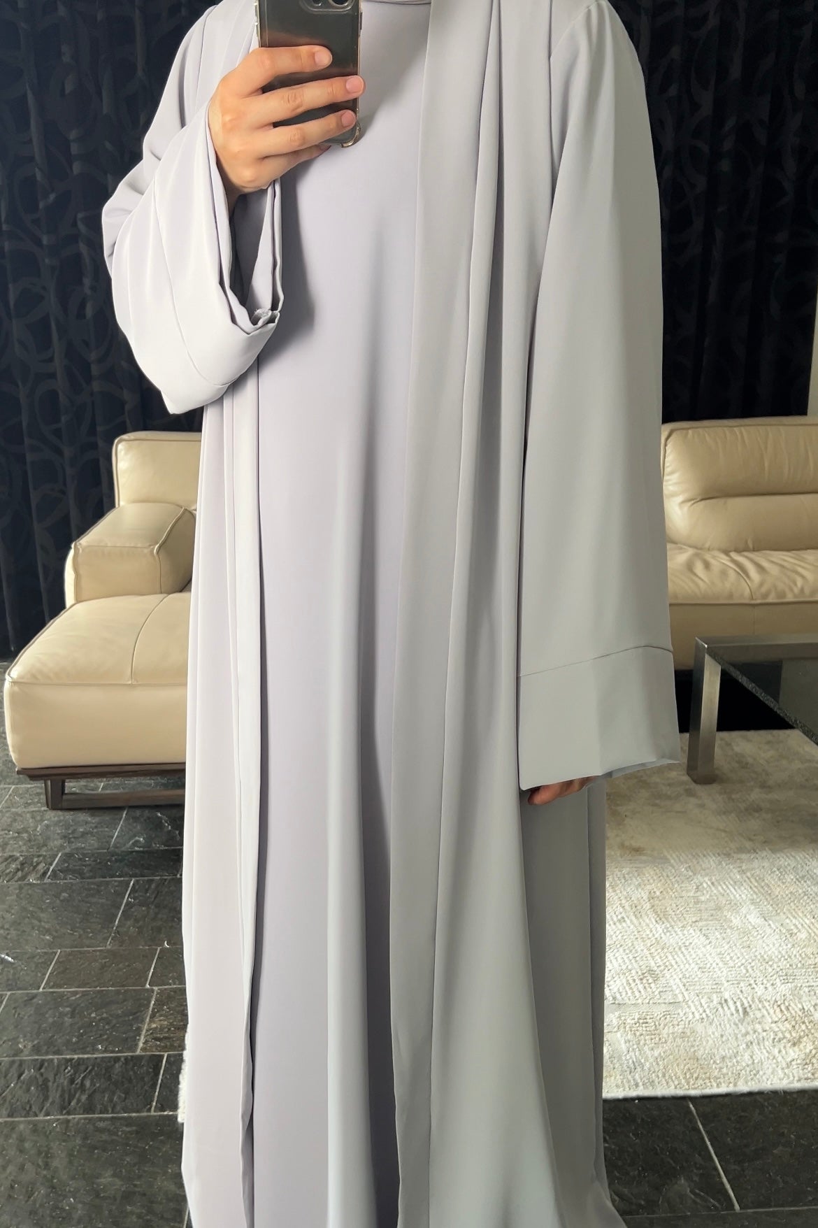LAVENDER ICE ESSENTIAL SILK ABAYA