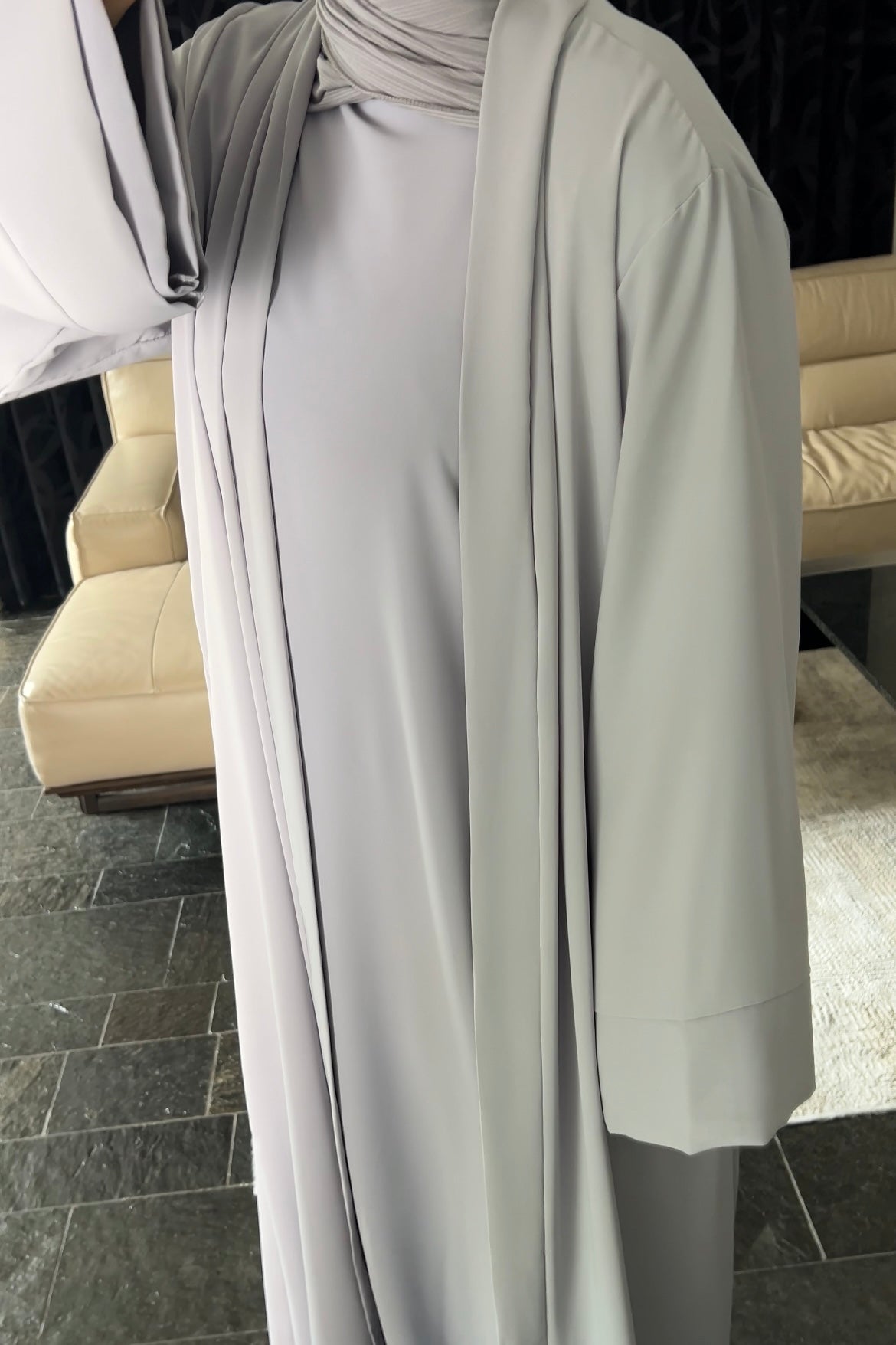 LAVENDER ICE ESSENTIAL SILK ABAYA