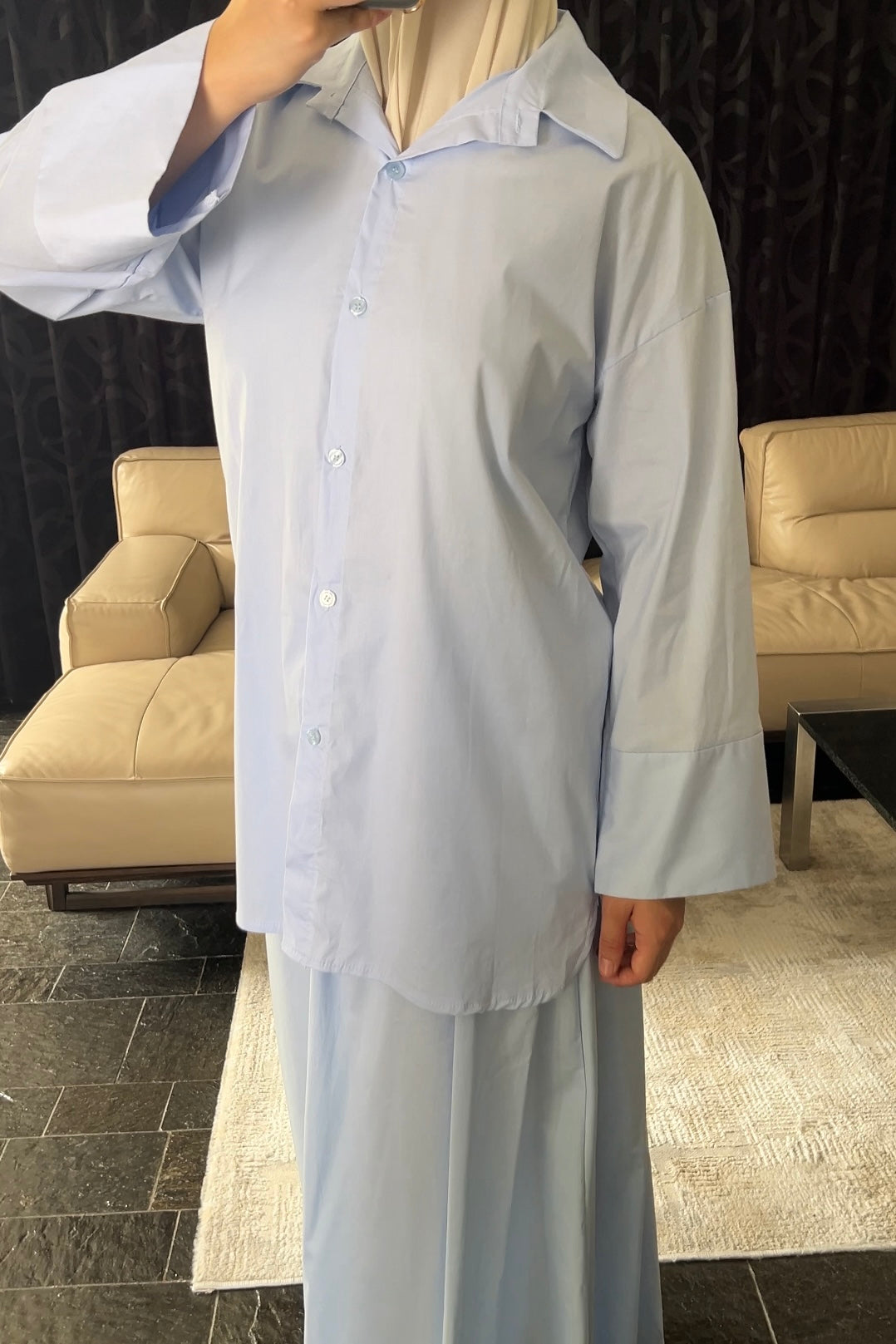 BABY BLUE OVERSIZED SHIRT