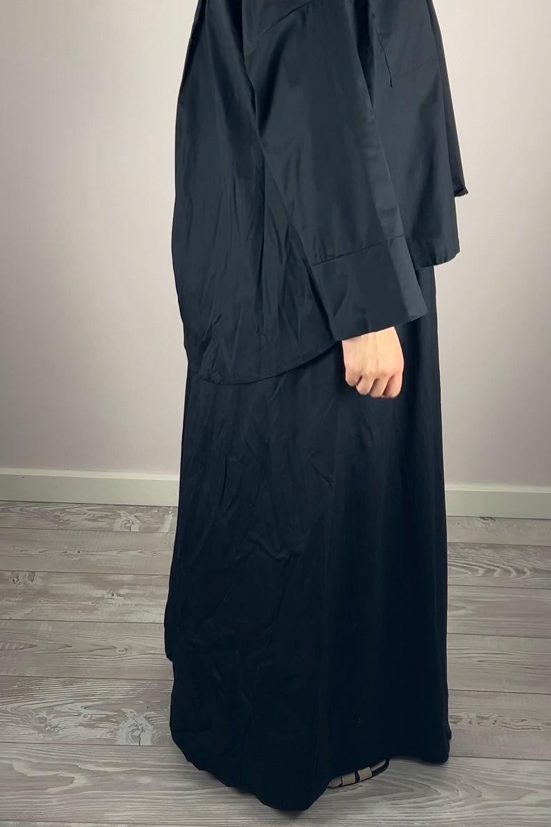 BLACK COTTON SKIRT SET