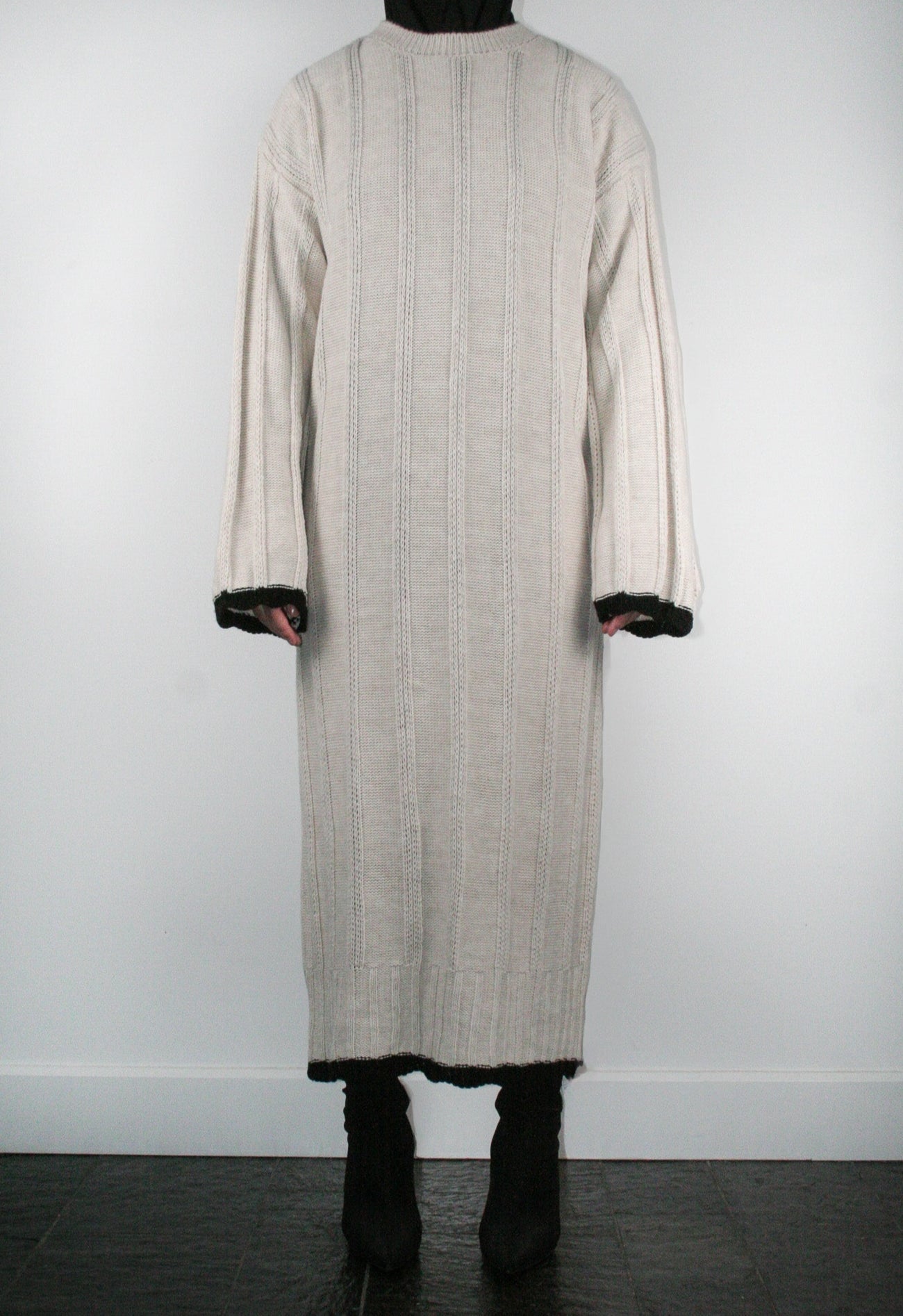 BEIGE LINE DRESS