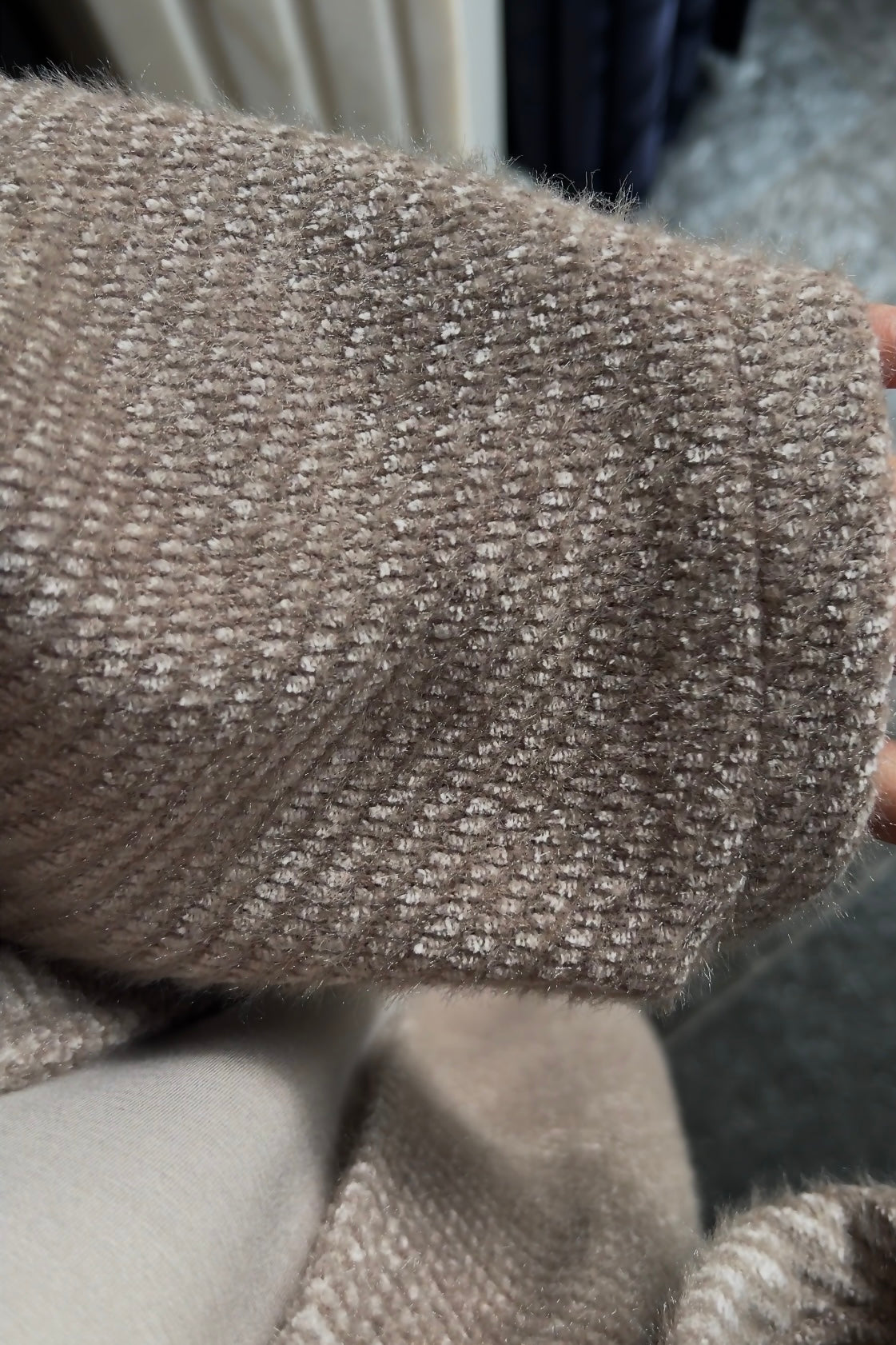 TAUPE TEDDY ABAYA COAT