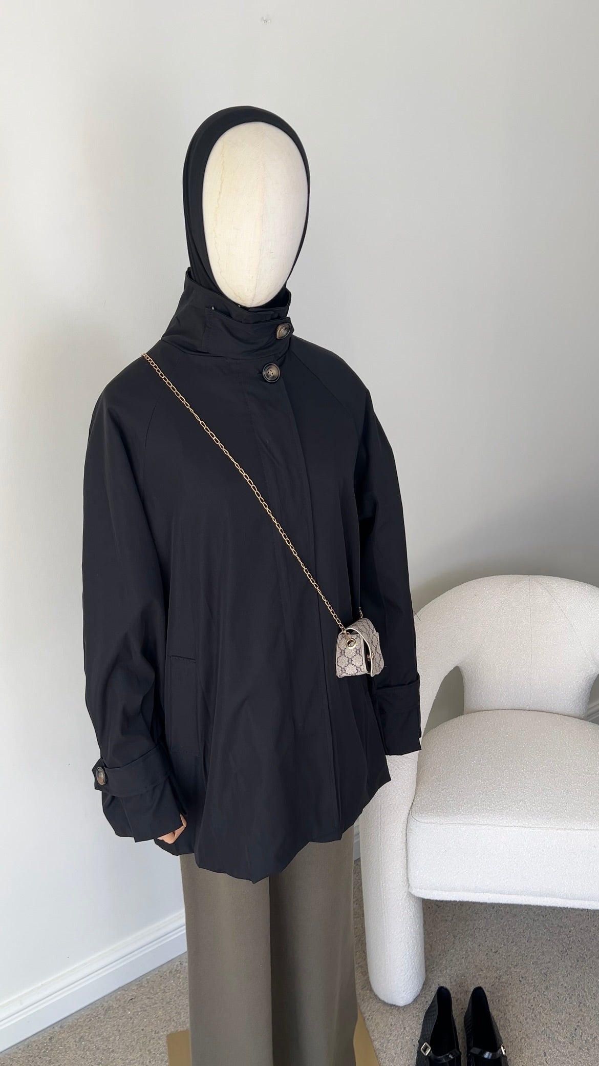 TRENCH COAT MIDI BLACK