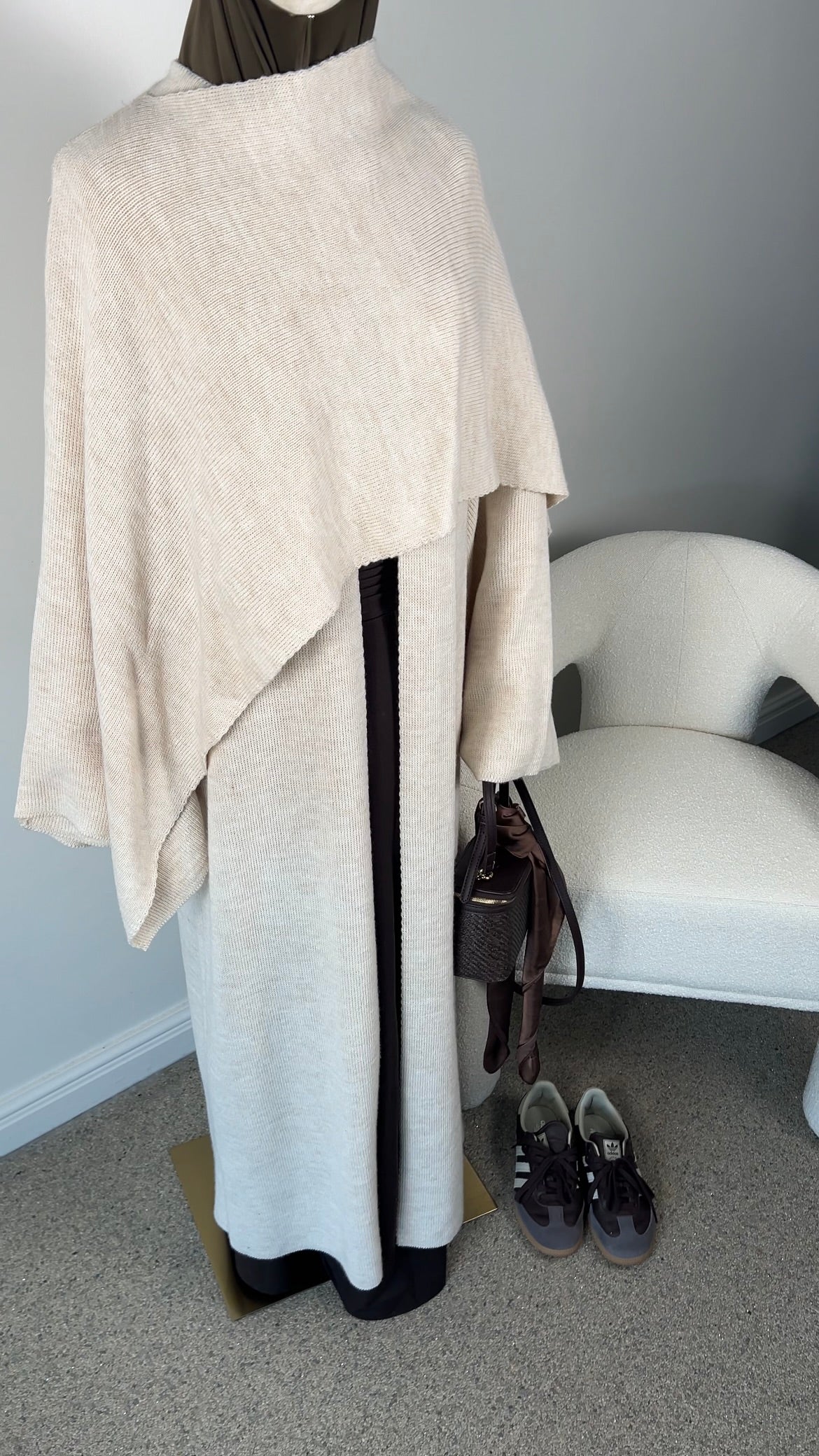 PONCHO ABAYA BEIGE