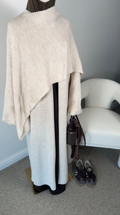 PONCHO ABAYA BEIGE