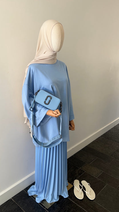 PLISSÉ SKIRT BLUE