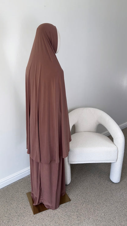SKIRT KHIMAR SET WARM BROWN