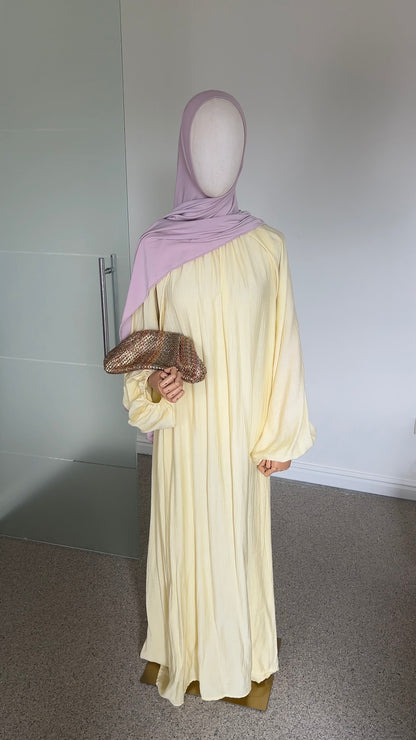 SOFT VISCOSE ABAYA YELLOW