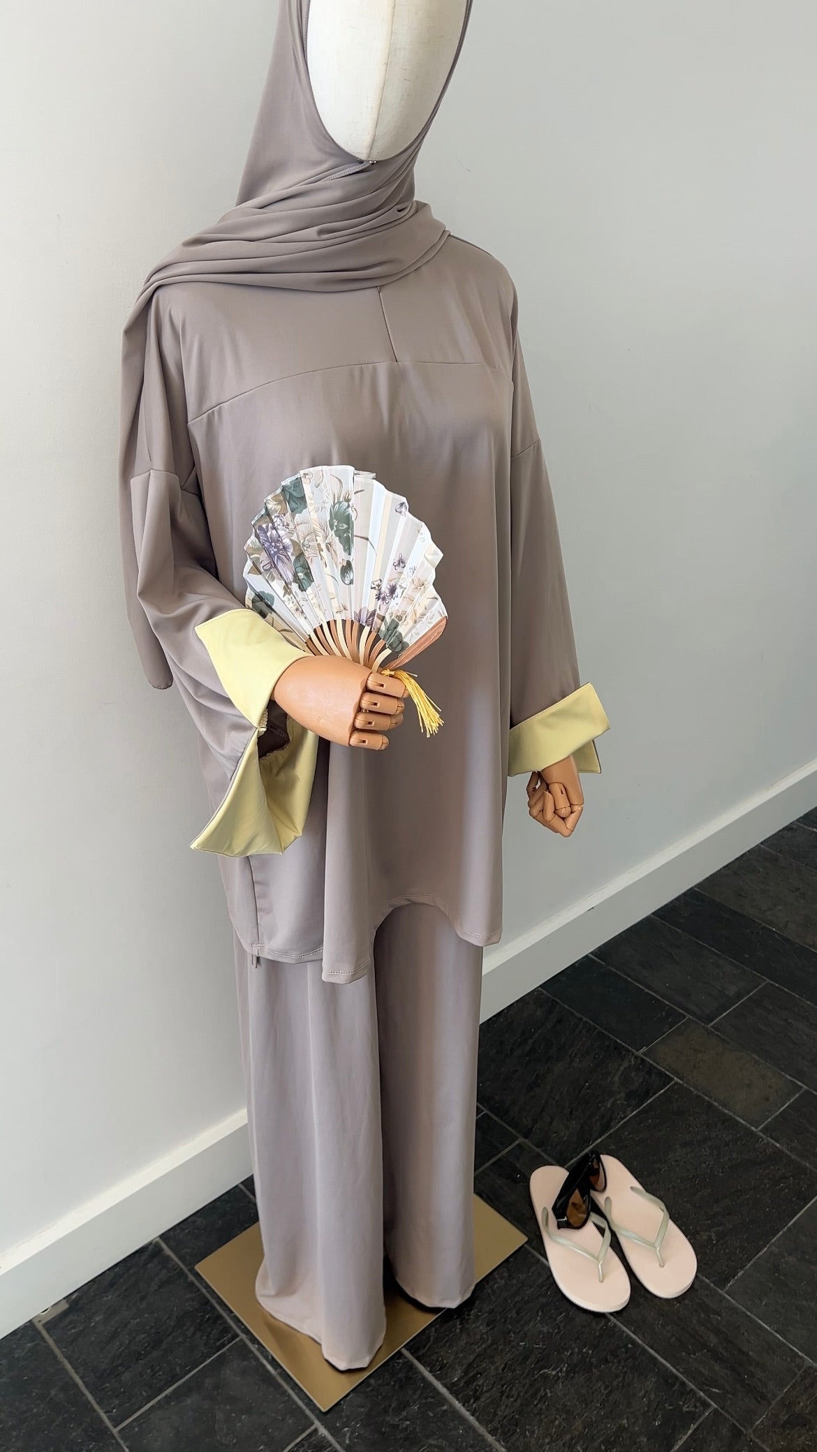 SLEEVE BURKINI LIGHT TAUPE/YELLOW
