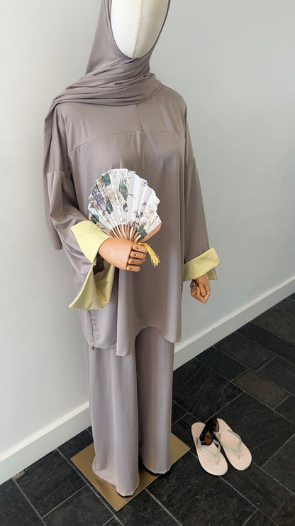 SLEEVE BURKINI LIGHT TAUPE/YELLOW