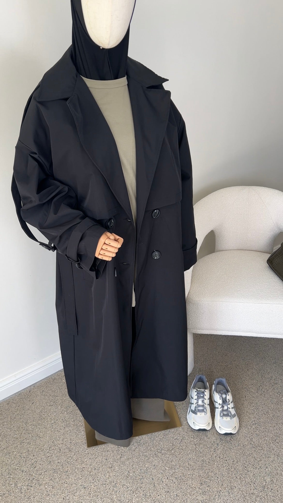 PREMIUM TRENCH COAT BLACK