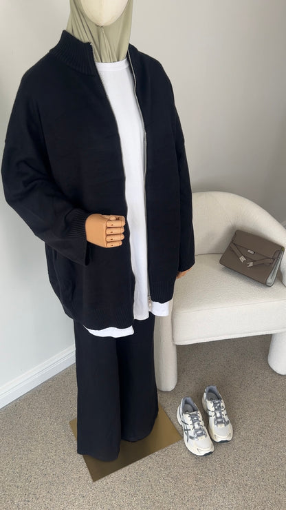 ZIP KNITTED SET BLACK
