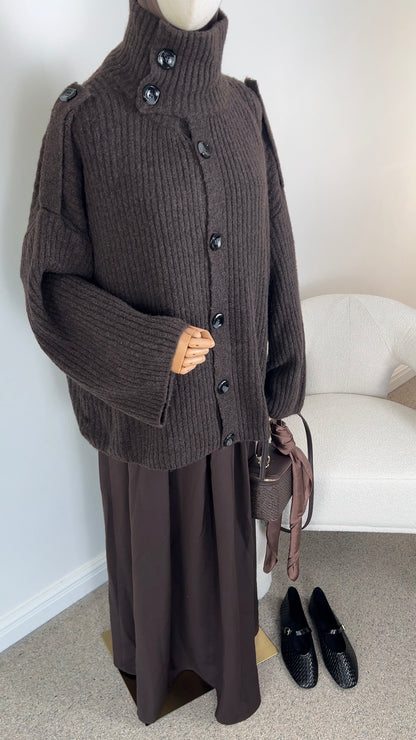 MAXI SKIRT DARK BROWN