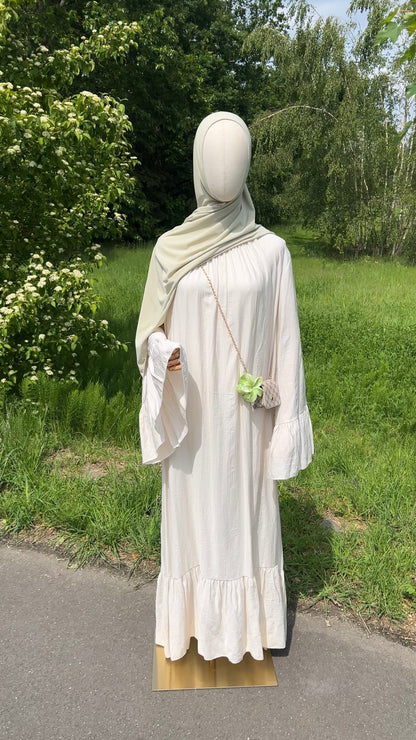 AIRY DRESS LIGHT BEIGE (RESTOCKING SOON)