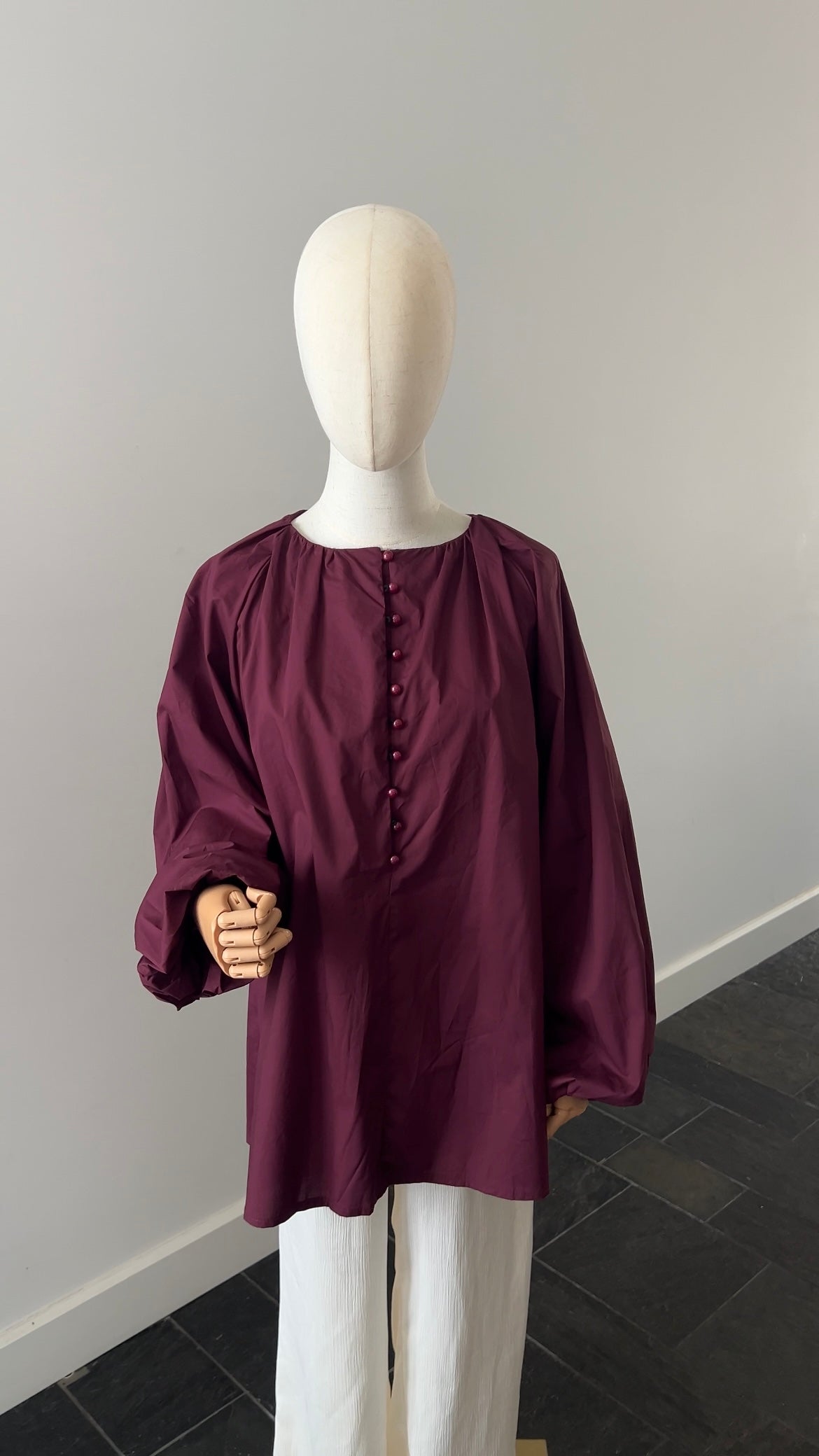 COTTON PUFF TOP CHERRY RED