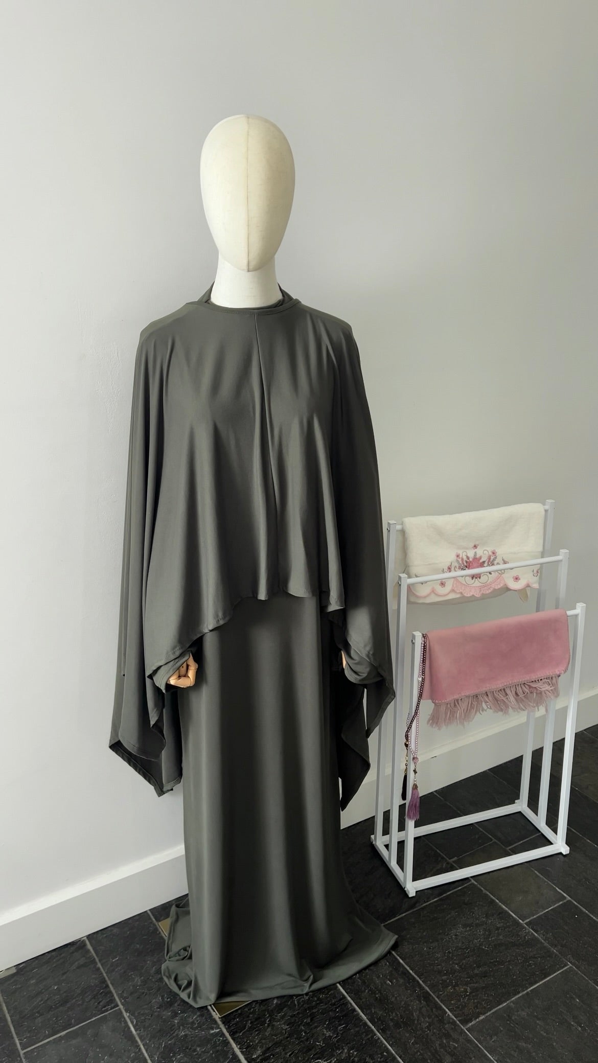 JERSEY CAPE SET KHAKI