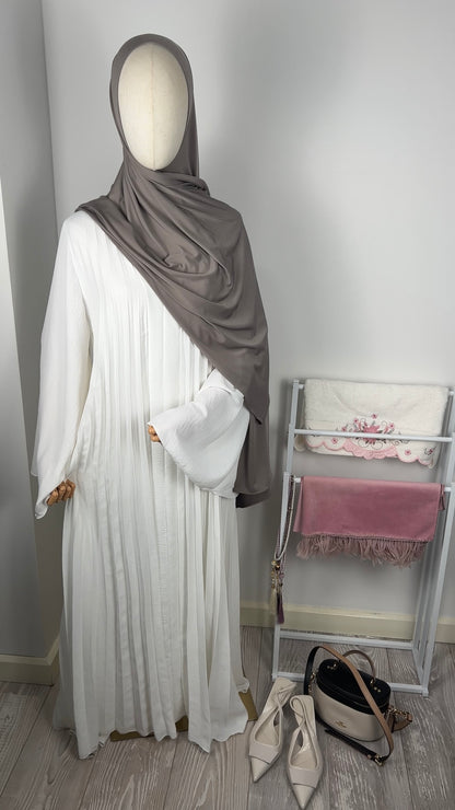 WHITE PLEATED DRESS