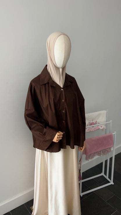 OVERSIZED SHIRT BROWN