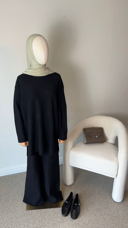 SEAM KNIT SET BLACK