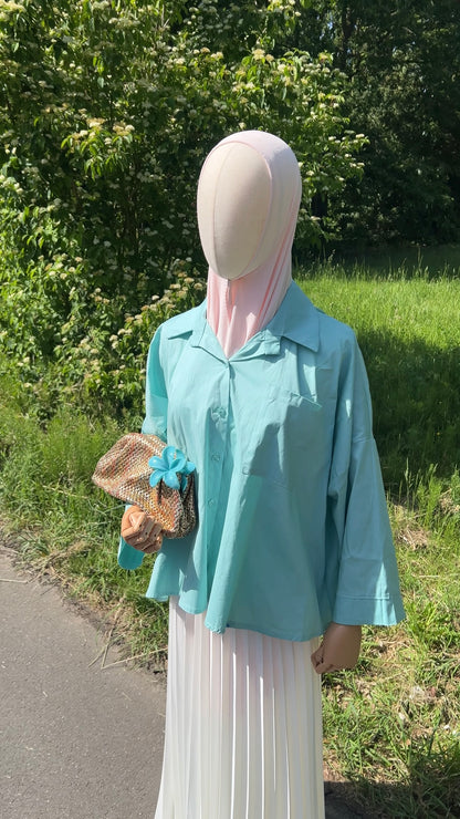 OVERSIZED SHIRT AQUA