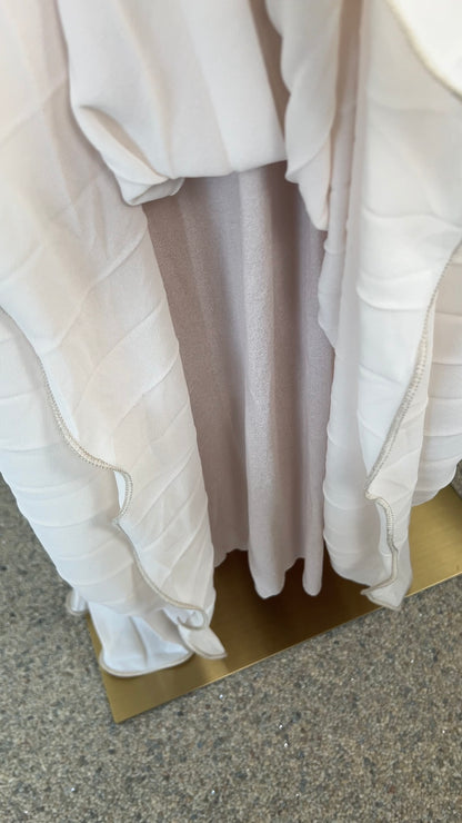 DOUBLE LINED PLISSÉ SKIRT BEIGE