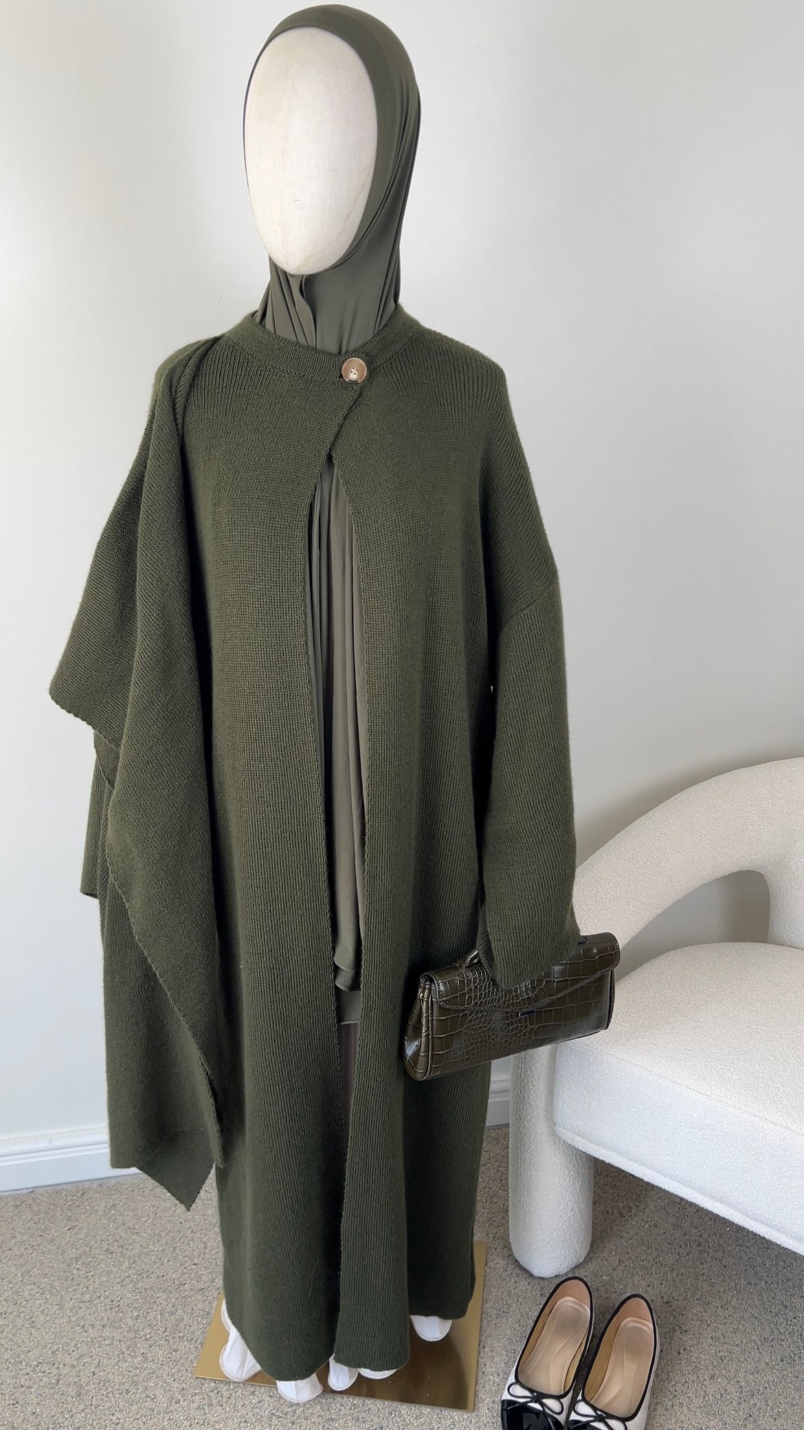 PONCHO ABAYA KHAKI