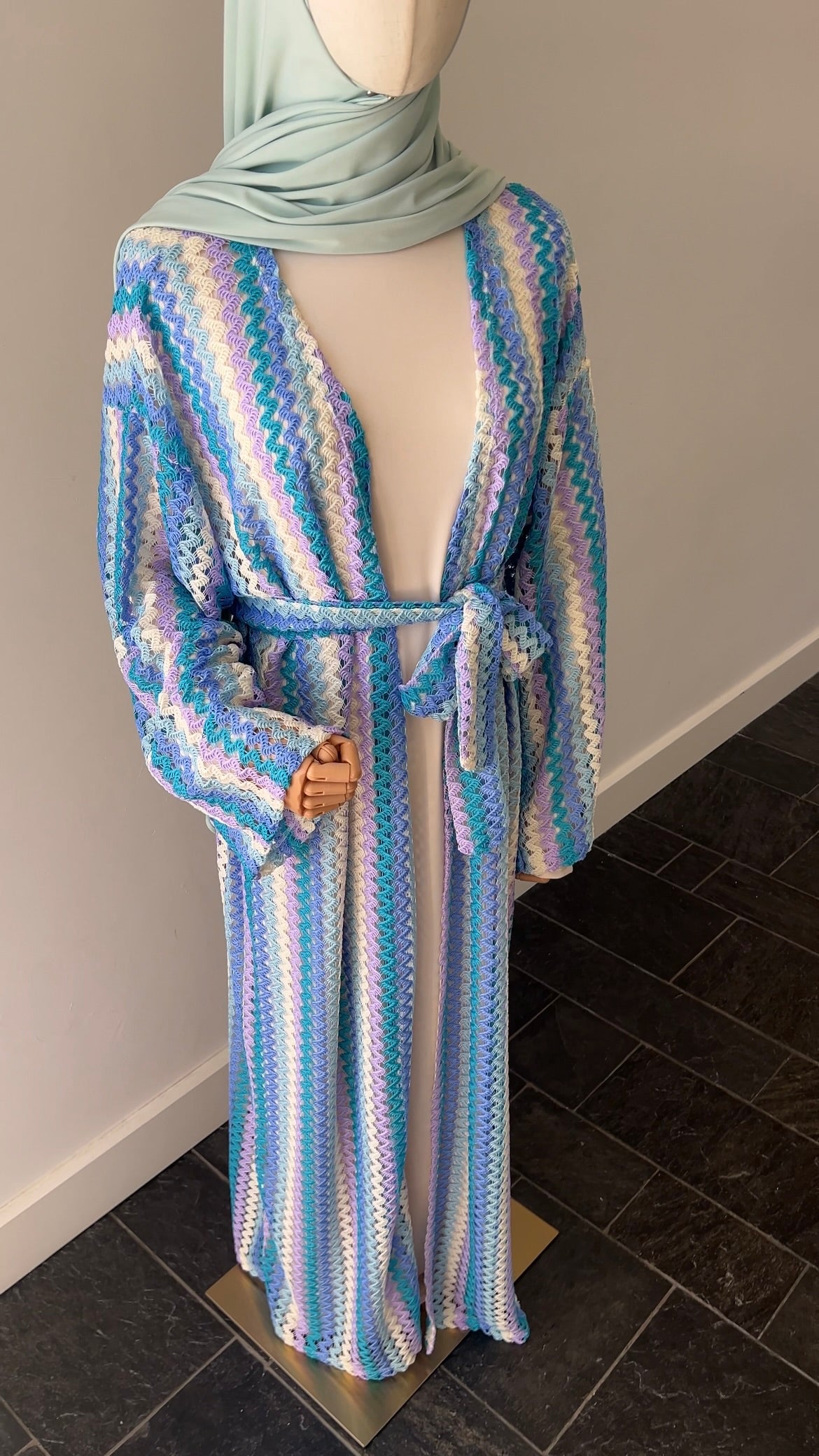 STRIPED KIMONO BLUE PURPLE