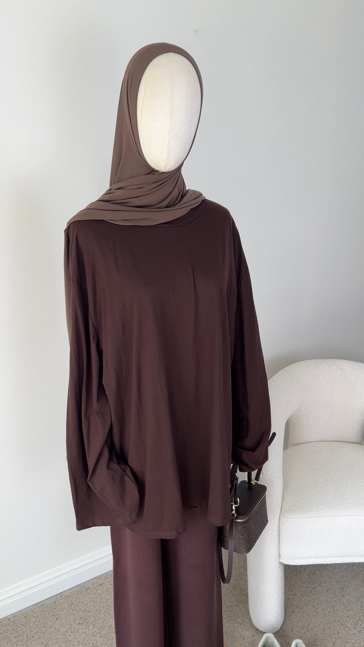 COTTON EXTRA LONGSLEEVE BROWN