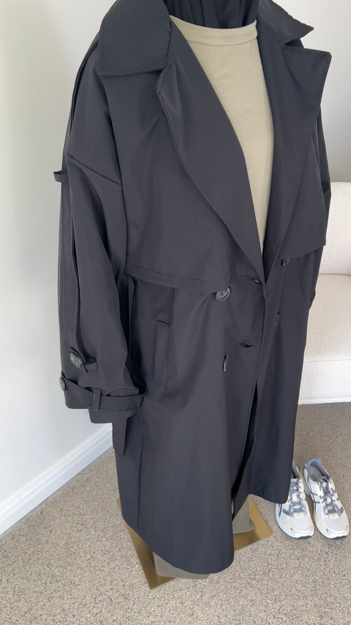 PREMIUM TRENCH COAT BLACK