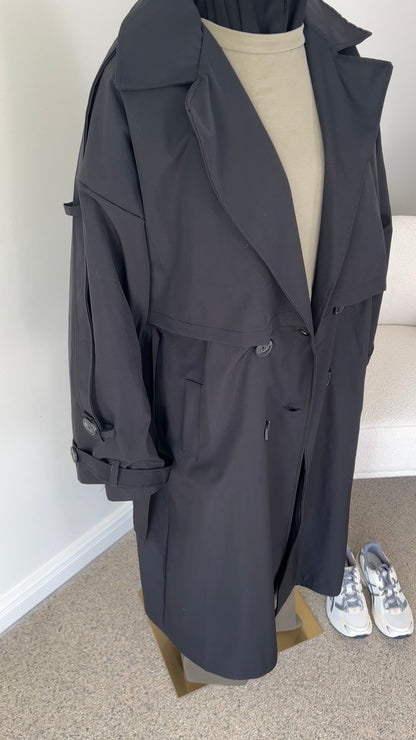 PREMIUM TRENCH COAT BLACK