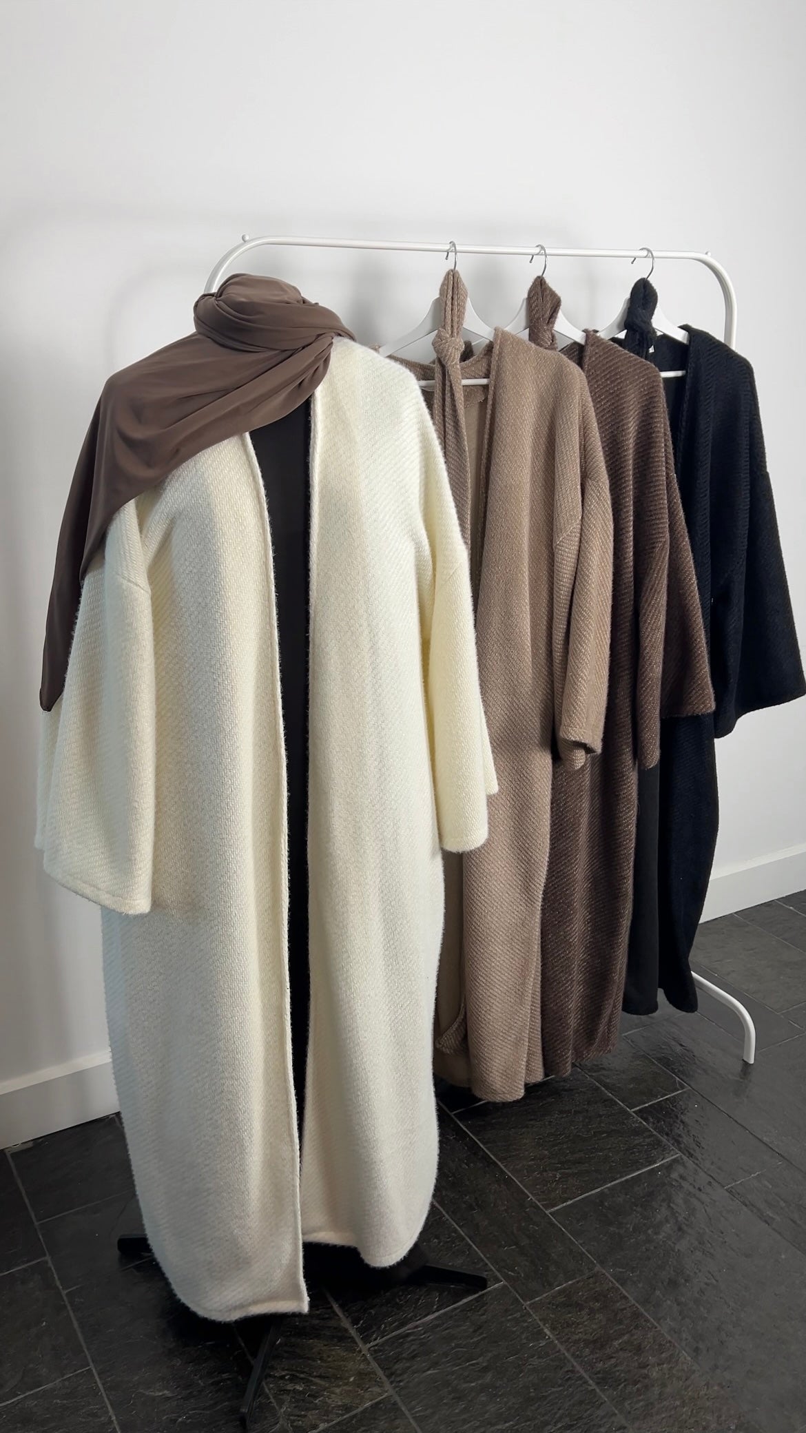 TAUPE TEDDY ABAYA COAT